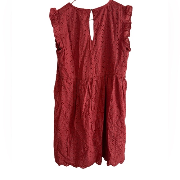 Knox Rose Terracotta Burnt Orange Sleeveless Eyelet Dress NWT - Picture 4 of 10